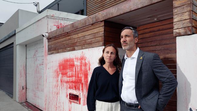 Executive Council of Australian Jewry co-chief executive Alex Ryvchin and wife Vicki’s former residence was vandalised last week. Picture: Max Mason-Hubers