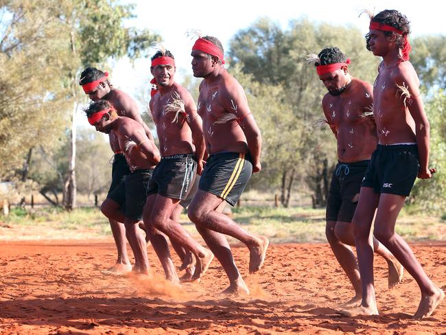 The closing ceremony of the Indigenous Constitutional Convention held at Mutitjulu. Picture: James Croucher