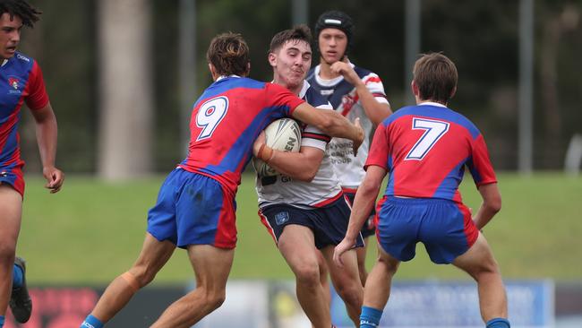 Action shots from the Knights’ v Roosters clash. Picture: Sue Graham