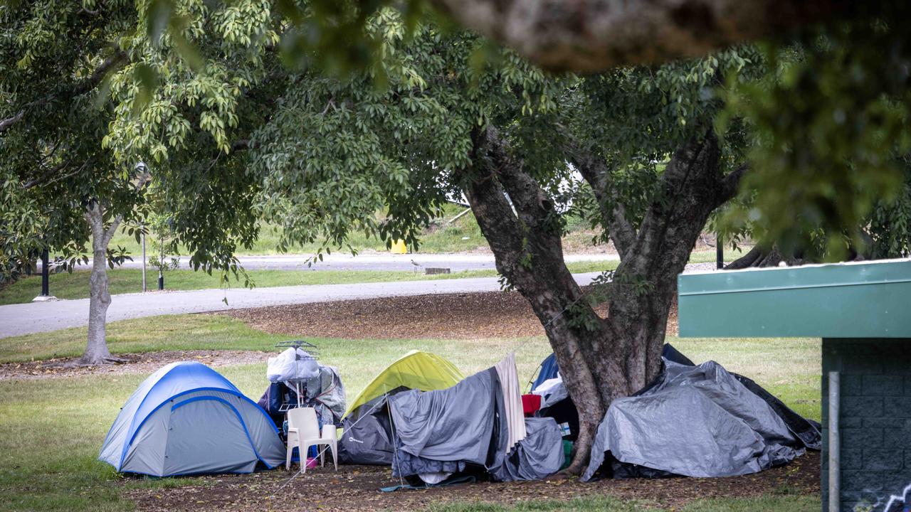 The housing crisis has pushed people into homelessness with tent cities popping up in public spaces in Brisbane. NewsWire / Sarah Marshall