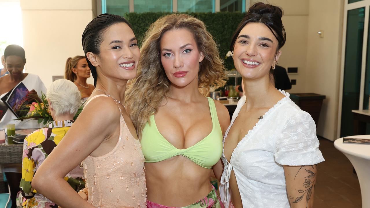 Sharina Gutierrez, Paige Spiranac and Brenna Huckaby attend the Sports Illustrated Swimsuit Celebration. Photo by Alexander Tamargo/Getty Images for Sports Illustrated Swimsuit.