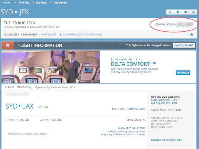 A lot of information could be accessed on Delta’s website. Picture: Steve Hui