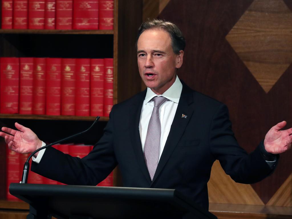 Health Minister Greg Hunt explains how Australia can return to normal. Picture: NCA NewsWire / David Crosling