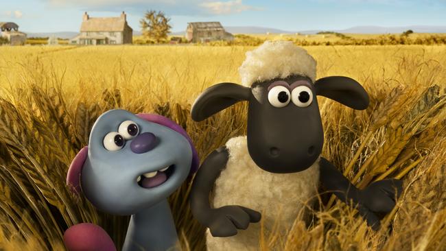 A scene from the movie Shaun the Sheep: Farmageddon.