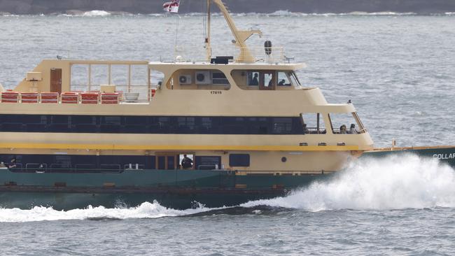 The Manly Ferry service has been partially closed down from last night because the new Emerald Class Fairlight can’t handle the 2m swell. Picture: Jonathan Ng