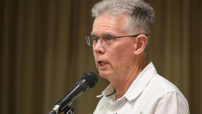 President of ACE Community Alliance John Hicks addressed the crowd. Picture Glenn Hampson