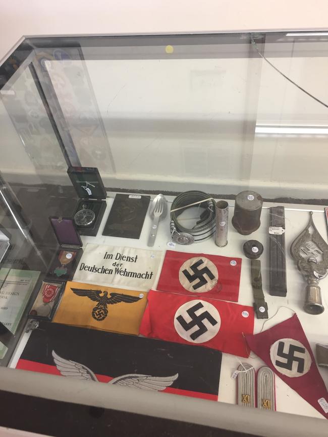 Some of the memorabilia sold by Pascoe Vale's EK Militaria.