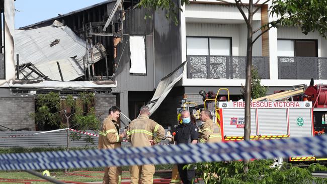 The aftermath of the fire at the young family’s Point Cook home. Picture: David Crosling