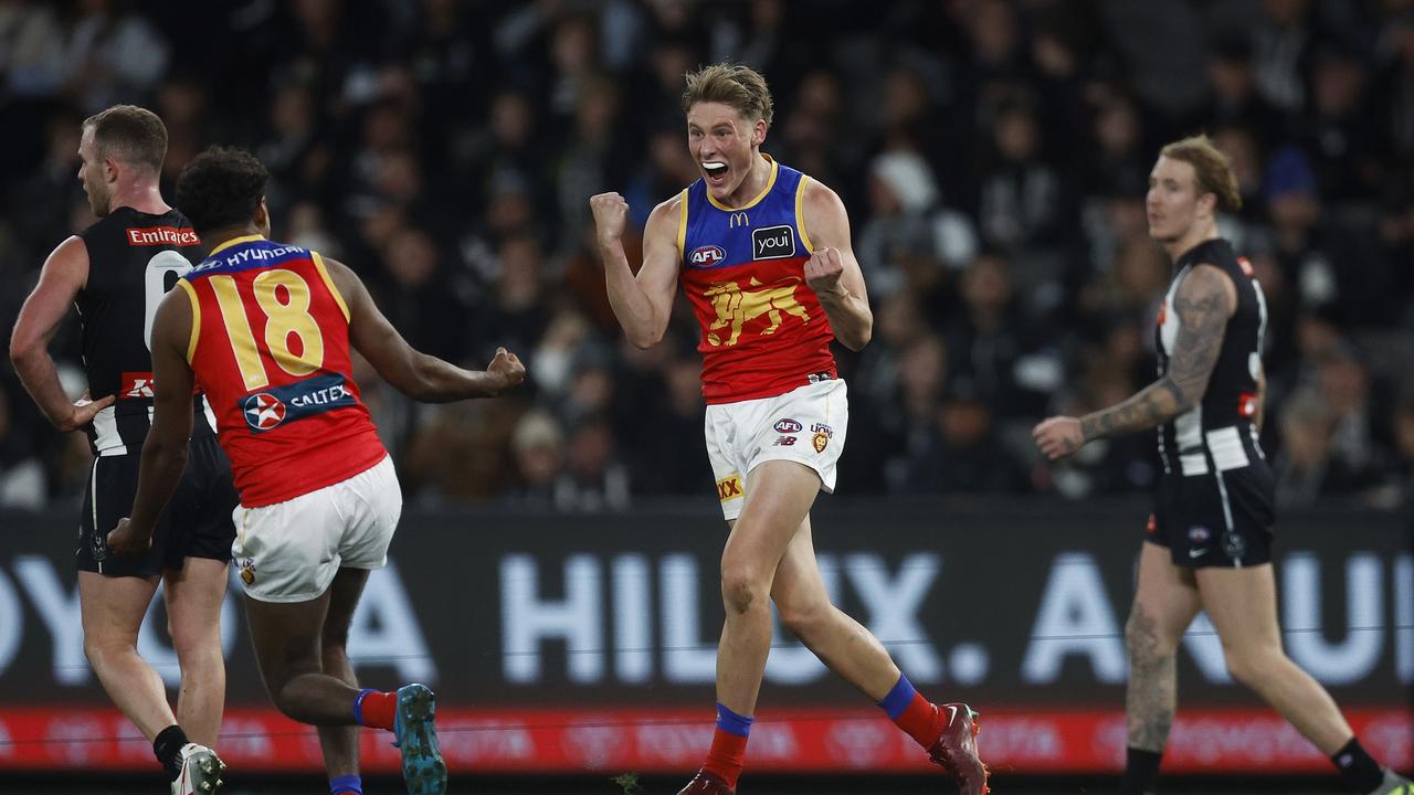 Brisbane’s win over Collingwood kept top spot alive. Picture: Daniel Pockett/Getty Images