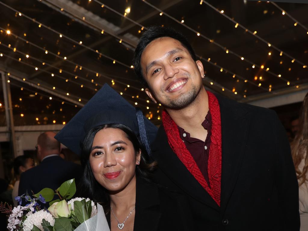 Claire Bantilan and Randale Tadifa. Deakin University graduation arts and SEBE faculty. Picture: Alan Barber