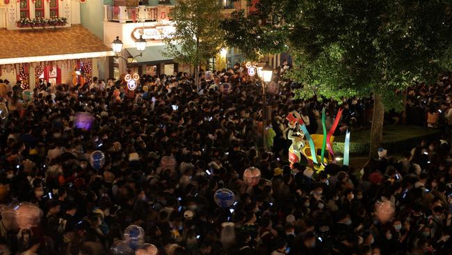 Visitors faced a long wait for Covid tests. Picture: AFP