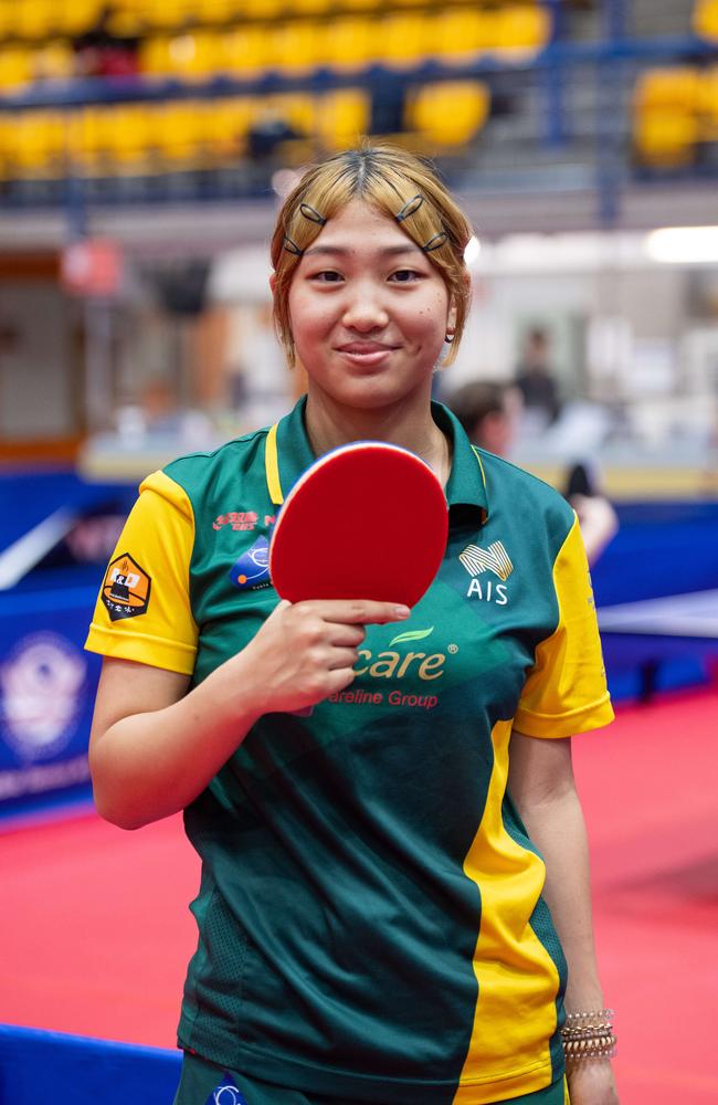 Victoria Zheng from Australia at the WTT Youth Contender Darwin 2023, Marrara Indoor Stadium, Darwin. Picture: Pema Tamang Pakhrin