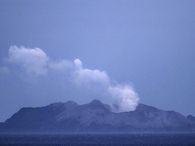 Smoke and ash rising from a volcano on White Island in Whakatane, New Zealand. Picture: Getty