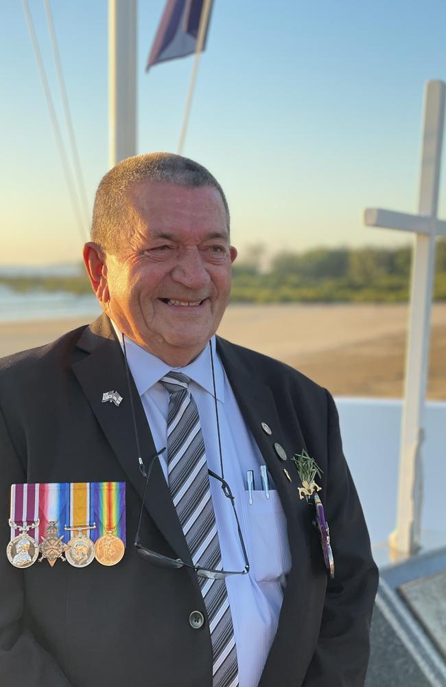 Vietnam vet and RSL member who organises the Half Tide Dawn Service at Hay Point. Mackay Anzac Day 2025 Photo: Janessa Ekert