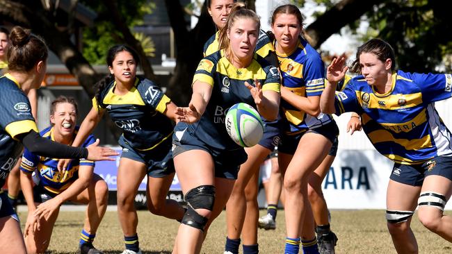 Club rugby union women's game between Easts v Bond Uni. Saturday June 18, 2022. Picture, John Gass