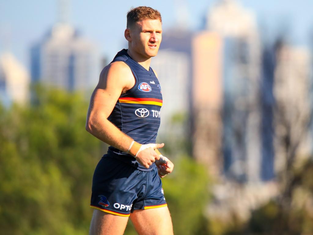 Crow Rory Laird trains at Xavier College in Melbourne. Picture: AFC