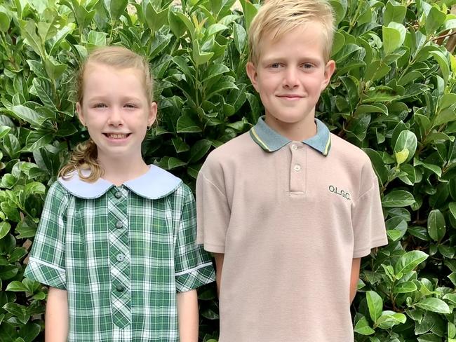 Our Lady of Good Counsel Forestville school captains Adelaide Patchett and Baxter Hutton. Picture: Sinead Forbes