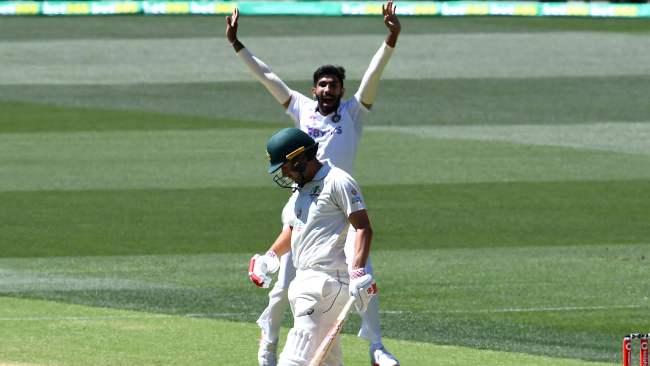 Jasprit Bumrah was too good for the Aussie top order. Picture: Getty Images