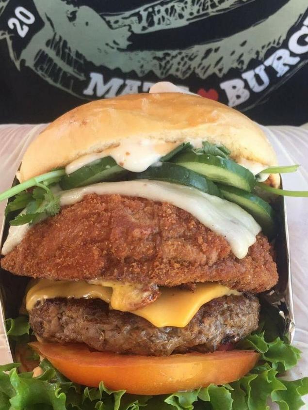 Mate Burger, which fuses American and Filipino flavours, will be sold at the Aussie Night Markets.