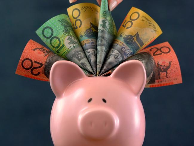 Australian superannuation, generic money dollars piggy bank