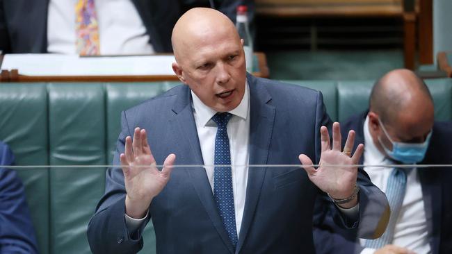 Peter Dutton during Question Time at Parliament House Canberra. Picture: NCA NewsWire / Gary Ramage