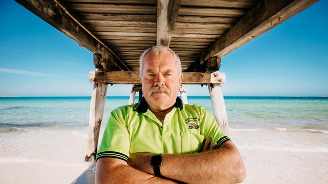 Tumby Bay Mayor Geoff Churchett at the Tumby Bay jetty, which remains closed. Picture: Robert Lang