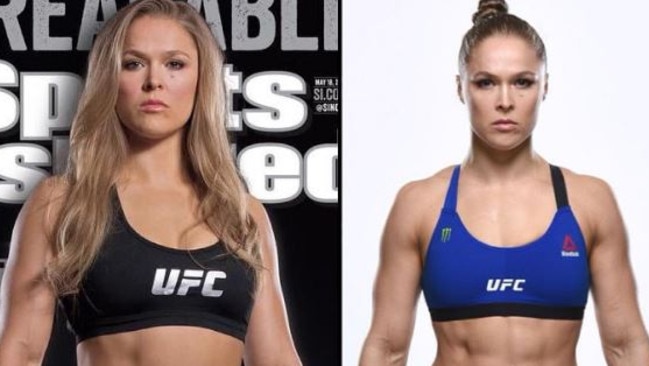 Ronda Rousey, last year and now.