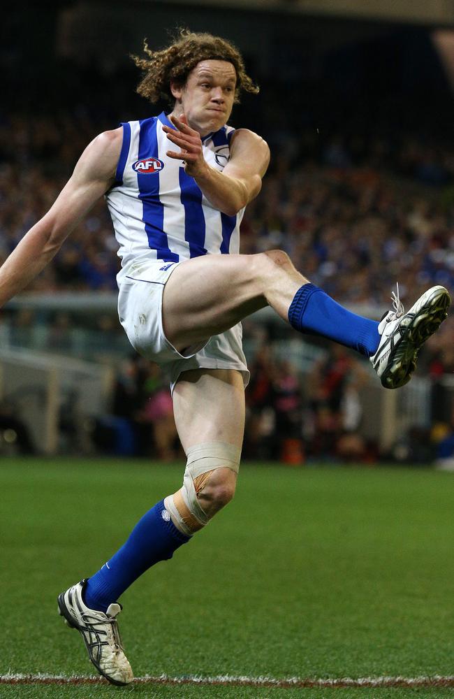 North Melbourne's Ben Brown provided an excellent target inside forward 50. Picture: George Salpigtidis