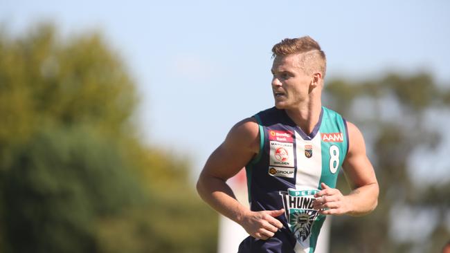 Colin Sylvia playing for WAFL club Peel Thunder during his final year in the AFL.