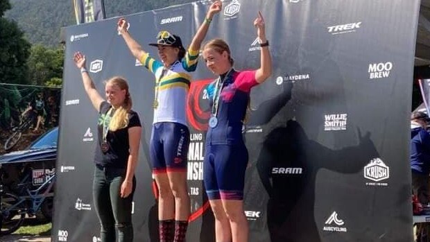 NATIONAL CHAMPION: Outstanding Northern Rivers cyclist Hayley Oakes, 17, took out the Australian Women's U19 Mountain Bike title in Tasmania in 2021 when she was only 16 years old.