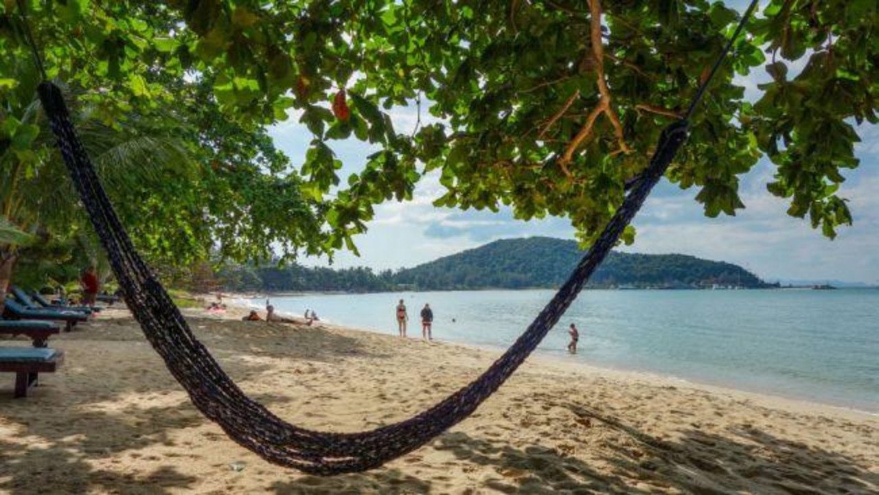 An empty hammock on a beach in Koh Samui. Picture: Getty