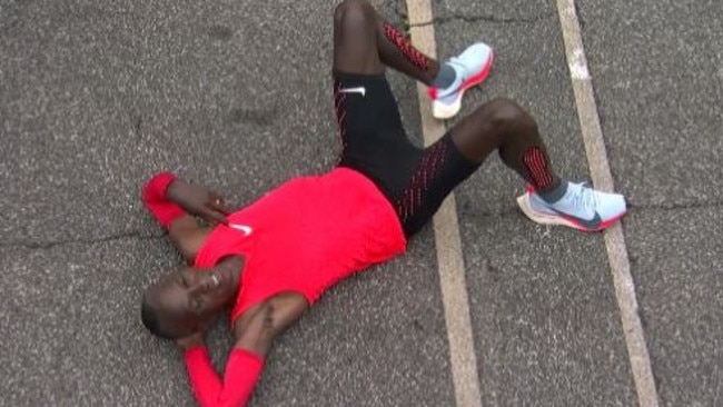 Kenya's Eliud Kipchoge after his sub-two hour marathon attempt.