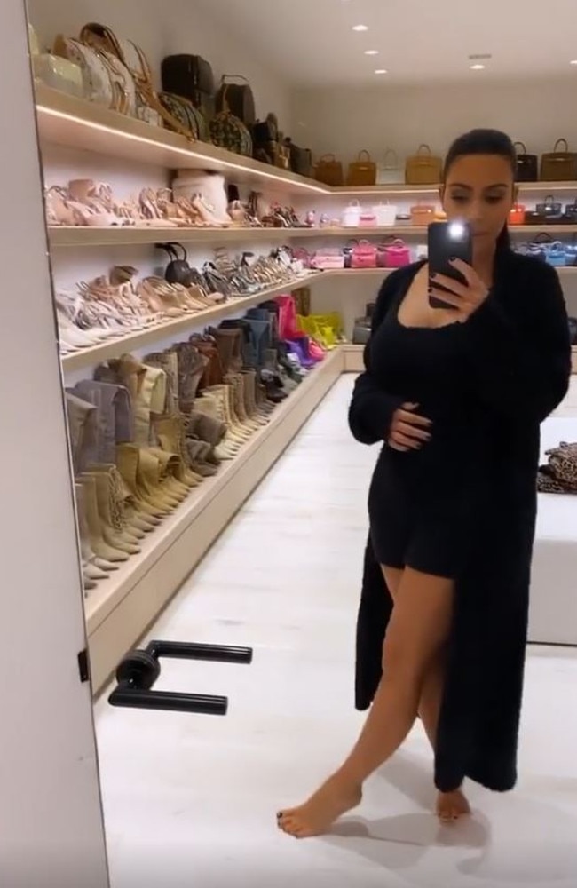 Kim Kardashian shows off her MASSIVE color-coded shoe and purse closet  featuring '$1M' worth of Birkin bags