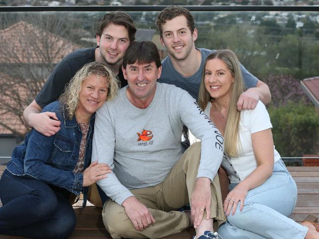 Andy and Jenny Brittain with children Tom Brittain, Jack Brittain and Miranda Brittain. Picture: Peter Ristevski