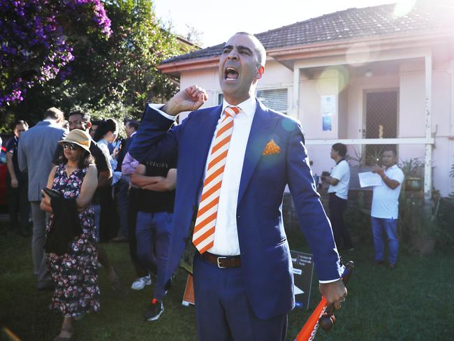 SUNDAY TELEGRAPH - 27/3/21Auction at 69 Waterview Rd at Putney which sold for $3.982M.  Auctioneer Michael Garofolo pictured. Picture: Sam Ruttyn