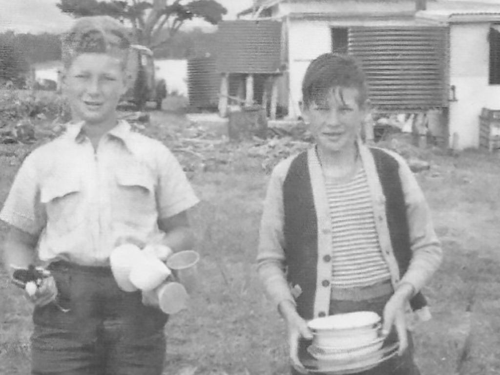 Carl Wilson (right) and I (Roger Rogerson, left) at a Lake Illawarra church camp.