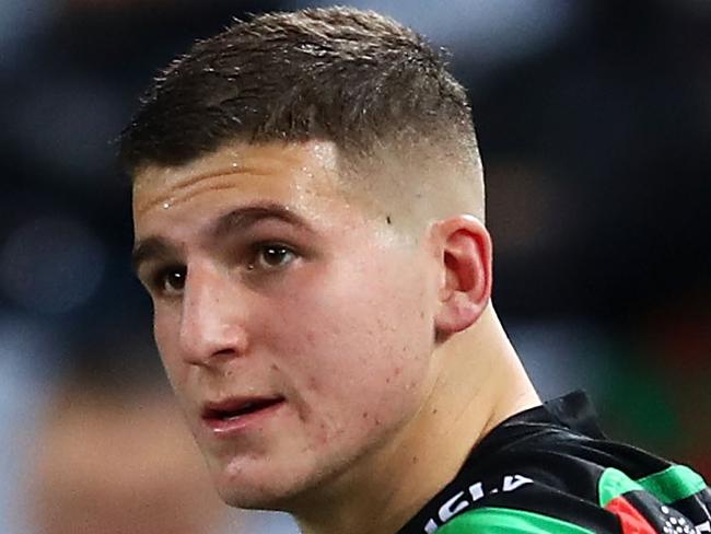 SYDNEY, AUSTRALIA - AUGUST 03: Adam Doueihi of the Rabbitohs leaves the field with an injury during the round 21 NRL match between the South Sydney Rabbitohs and the Melbourne Storm at ANZ Stadium on August 3, 2018 in Sydney, Australia. (Photo by Mark Kolbe/Getty Images)