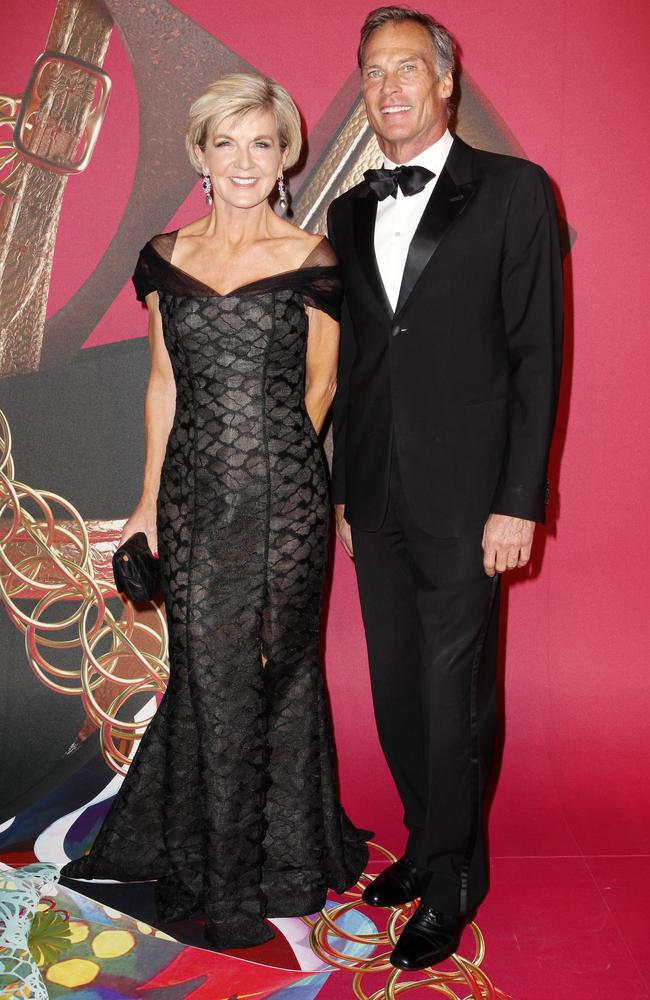 Julie Bishop and her partner David Panton at the Museum of Applied Arts and Sciences Ball held at the Powerhouse Museum. Picture: Christian Gilles