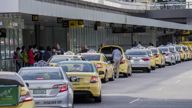 Taxi passengers at Melbourne Airport are set to be slugged with another price surge. Picture: Jason Edwards