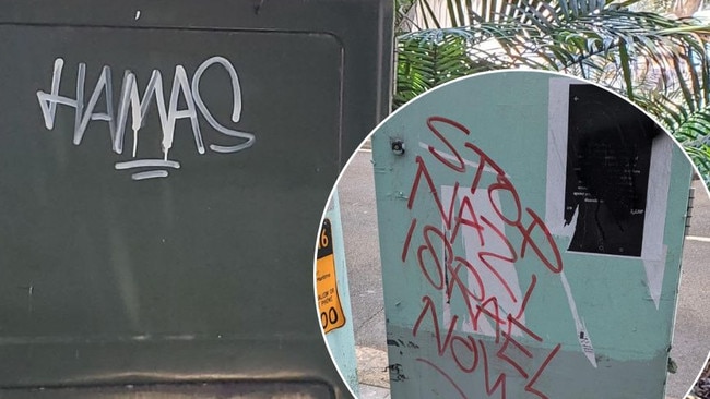 Examples of pro-Hamas and anti-Israel tags in the Waverley local government area.