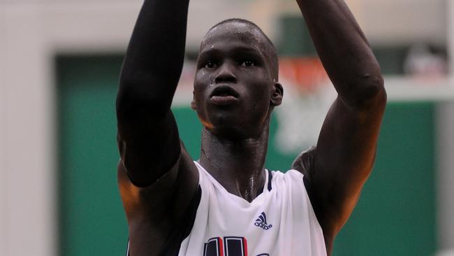 TREVISO, ITALY - JUNE 07: Thon Maker of team USA takes a shot during adidas Eurocamp day one at La Ghirada sports center on June 7, 2014 in Treviso, Italy. (Photo by Roberto Serra/Iguana Press/Getty Images)