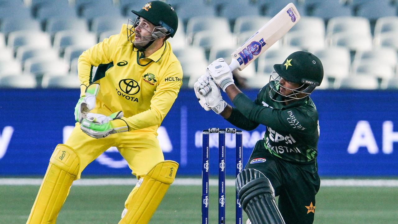 Pakistan's Saim Ayub hit boundaries galore. (Photo by Brenton EDWARDS / AFP)