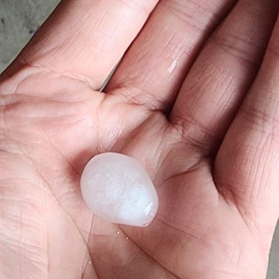 Small hail at Mooloolah Valley Country Club. Picture: Supplied