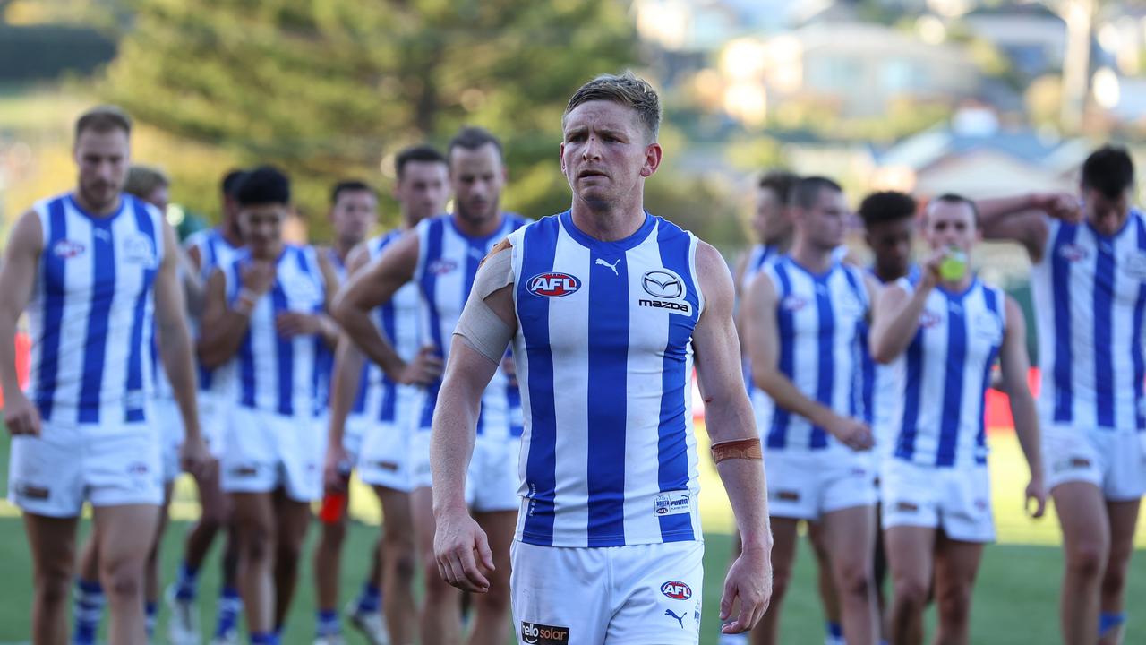 North Melbourne trudges off after another dismal loss. Picture: Robert Cianflone/Getty Images