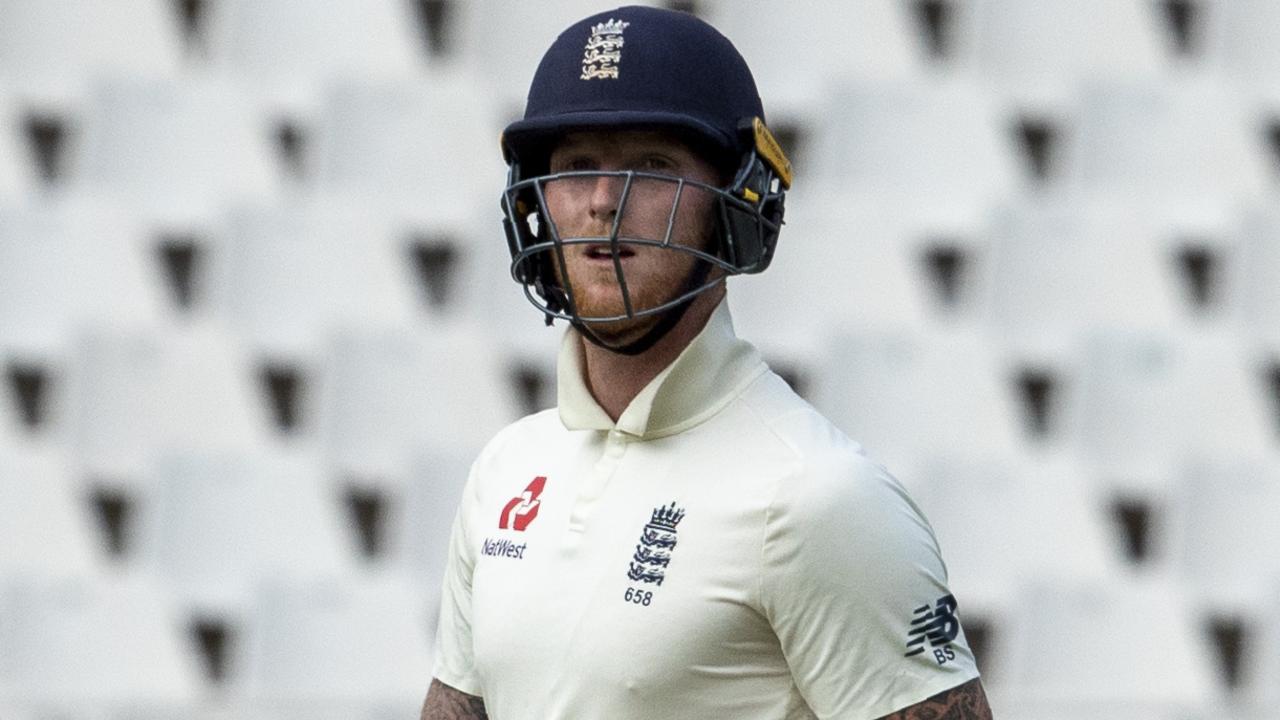 England's batsman Ben Stokes leaves the field after being dismissed at The Wanderers.