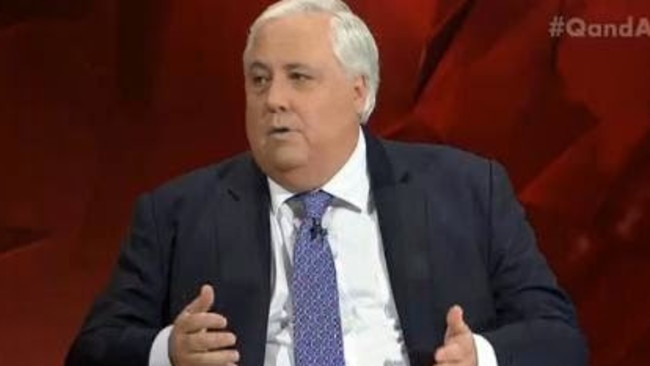 Clive Palmer was much more subdued on Q&amp;A.