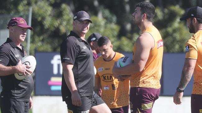 David Fifita and Anthony Seibold at Red Hill last week. Picture: Annette Dew