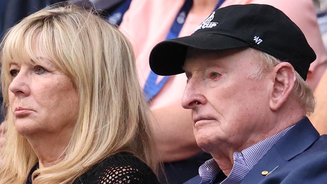 Rod Laver is in the house for this clash. (Photo by Kelly Defina/Getty Images)