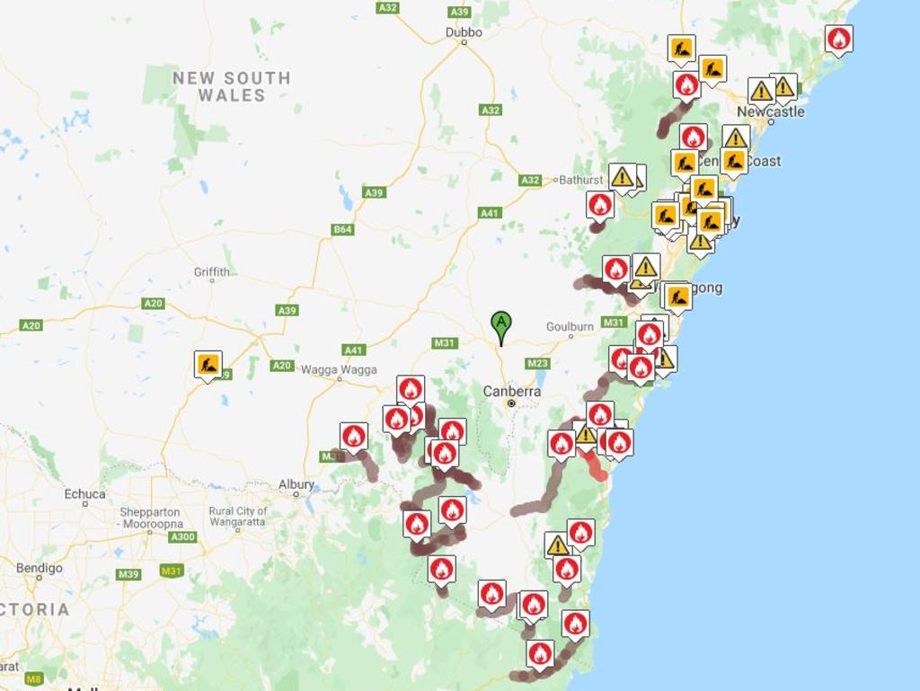 Australia bushfires: Full list of road closures in NSW, Victoria | news ...