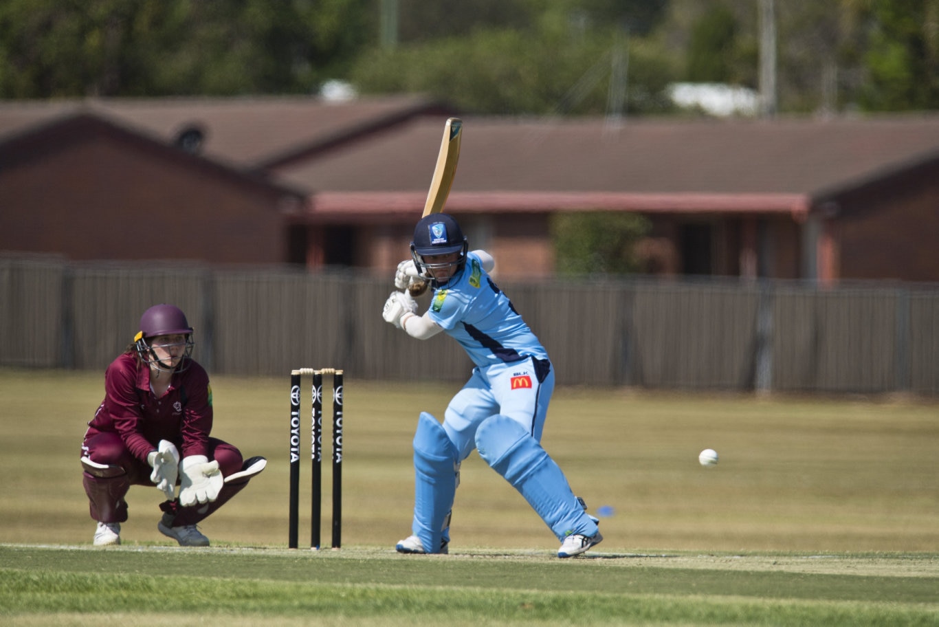 Naomi McDonald of New South Wales bats against Queensland in Australian Country Cricket Championships women's division round five at Captain Cook ovals, Tuesday, January 7, 2020. Picture: Kevin Farmer